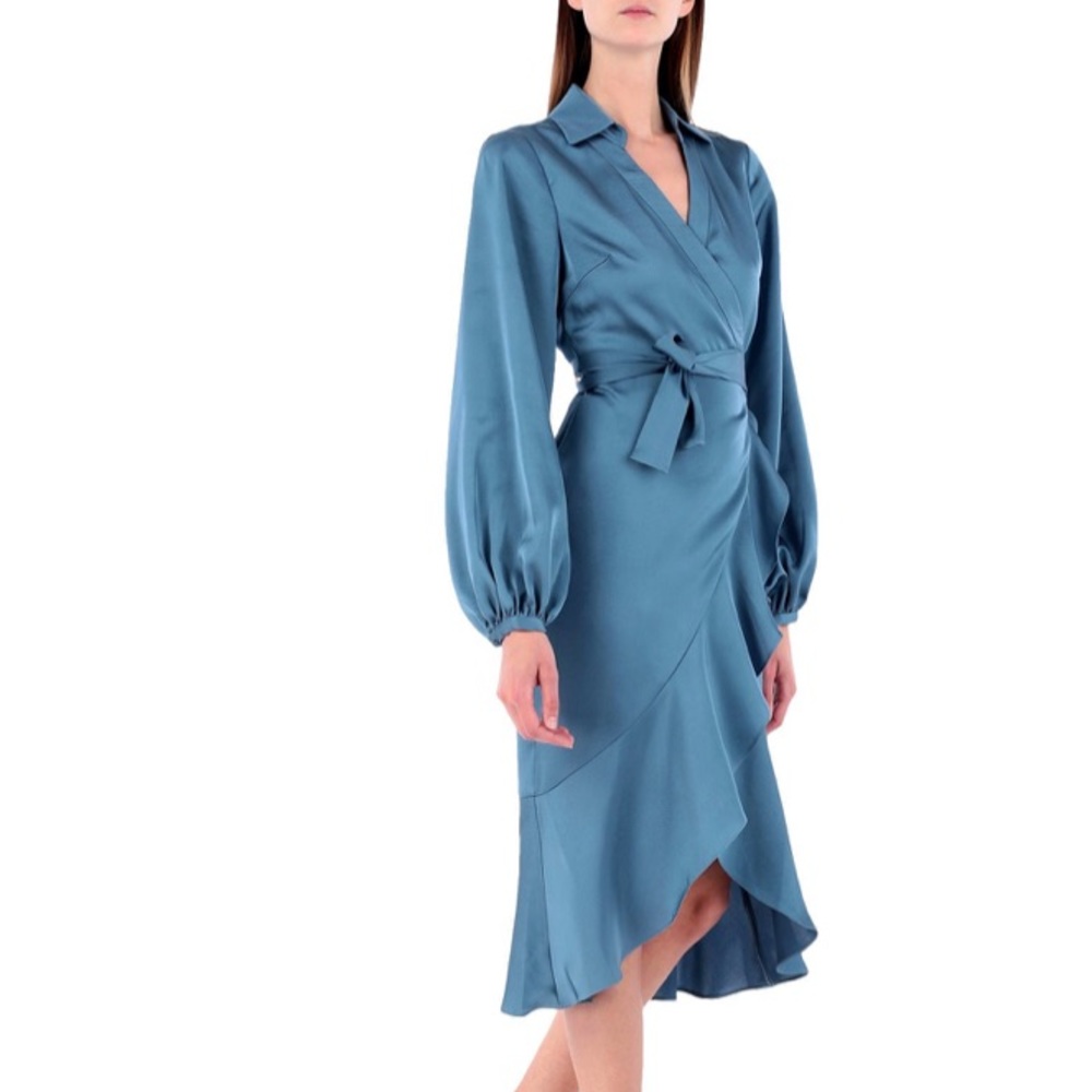 Lavish Alice Blue true wrap dress. NWT